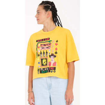 Vêtements Femme T-shirts manches courtes Volcom Camiseta Chica  Play The Tee - Citrus Jaune
