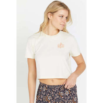 Vêtements Femme T-shirts manches courtes Volcom Camiseta Chica  Enternet - Cloud Blanc