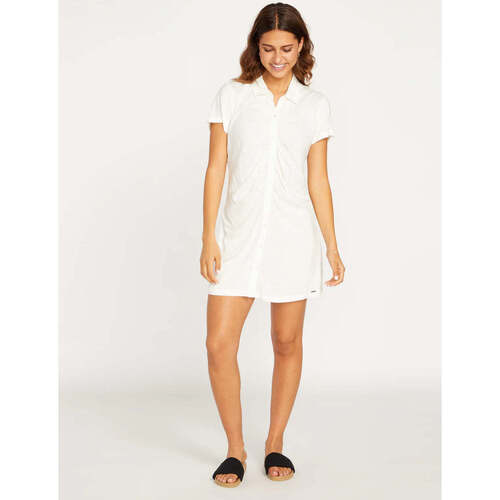 Vêtements Femme Robes Volcom Vestido  CoCo Ho Shirt Dress - Star White Blanc