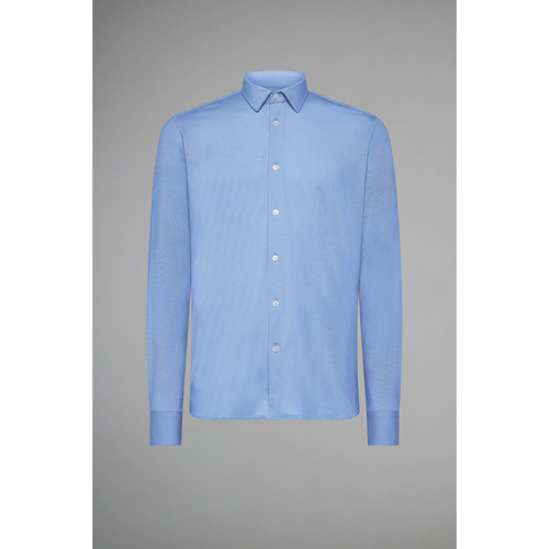 Vêtements Homme Chemises manches longues Emporio Armani Ecci Designs Chemise  bleue stretch Bleu