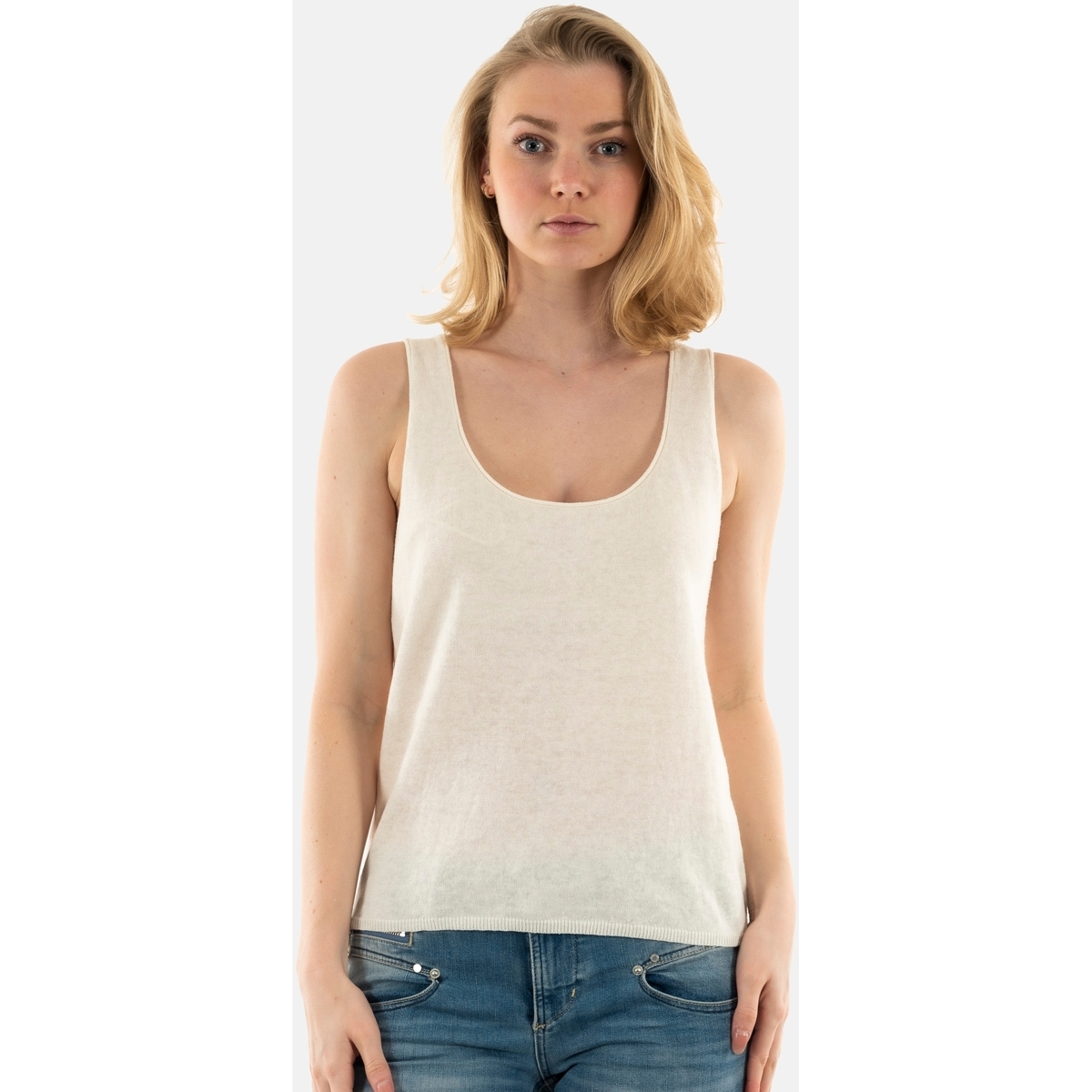 Vêtements Femme Débardeurs / T-shirts Atat sans manche Grace & Mila mouchoir_12539 Blanc