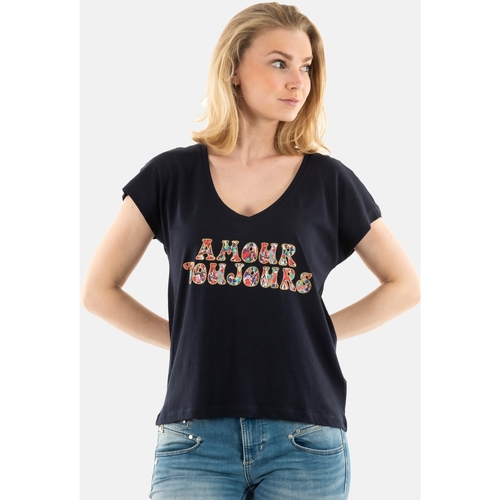 Vêtements Femme T-shirts manches Monogram Only 15321560 Bleu