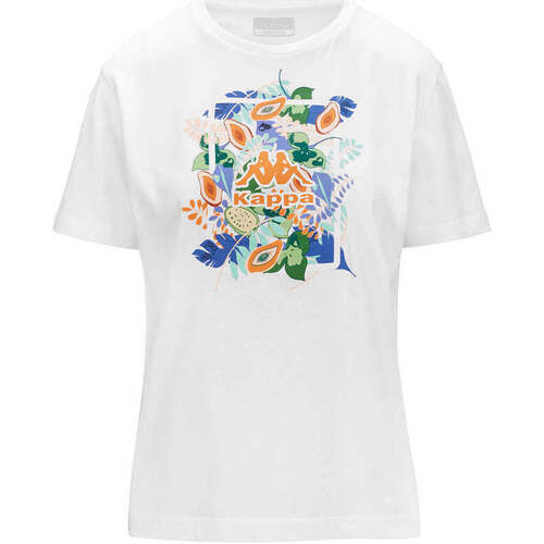 Vêtements Femme T-shirts manches courtes Kappa T-shirt Logo Frienda Blanc
