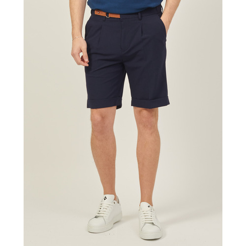 Vêtements Homme Shorts / Bermudas Gazzarrini Short homme  en viscose mélangée avec ceinture Bleu
