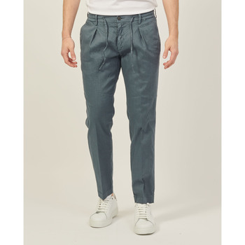 Vêtements Homme Pantalons Sette/Mezzo Pantalon en lin SetteMezzo avec cordon de serrage et plis Bleu