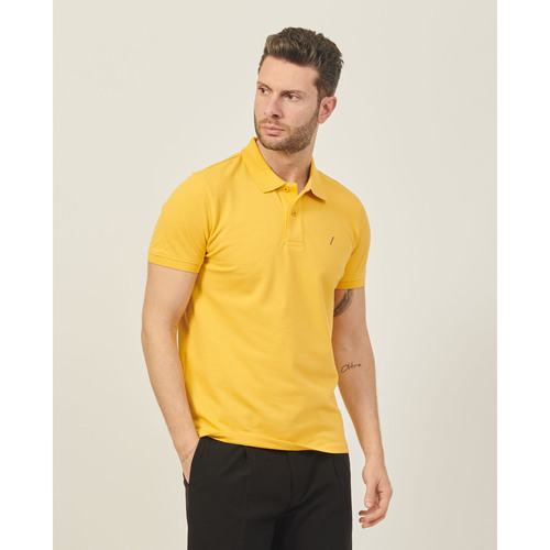 Vêtements Homme T-shirts & Polos Sette/Mezzo Polo homme SetteMezzo à 2 boutons en coton Jaune
