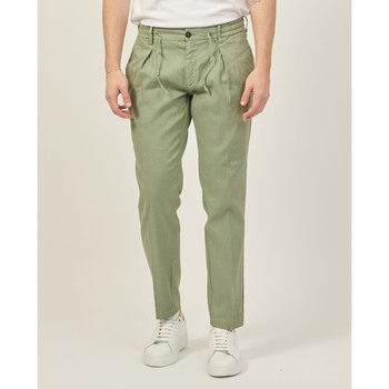 Vêtements Homme Pantalons Sette/Mezzo Pantalon en lin SetteMezzo avec cordon de serrage et plis Vert