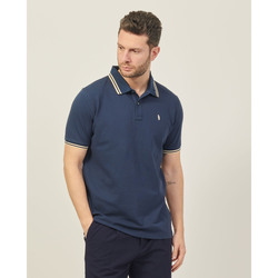 Vêtements Homme T-shirts & Polos Refrigue Polo homme  avec boutons et rayures au col Bleu