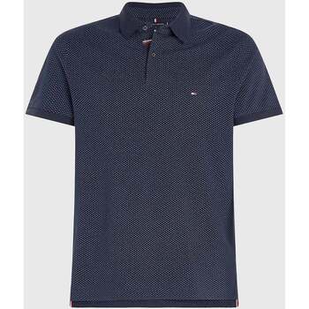 Vêtements Homme T-shirts & Polos Tommy Hilfiger Polo micro motifs  ajusté marine en coton bio Bleu