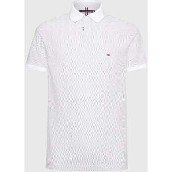Vêtements Homme T-shirts & Polos Tommy Hilfiger Polo micro motifs  ajusté blanc en coton bio Blanc