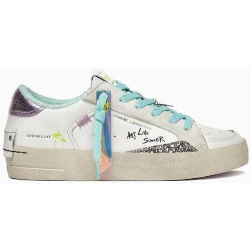 Chaussures Zoom Baskets mode Crime London 27104 White Turquoise 