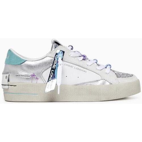 Chaussures Zoom Baskets mode Crime London 27108 Silver Turquoise 