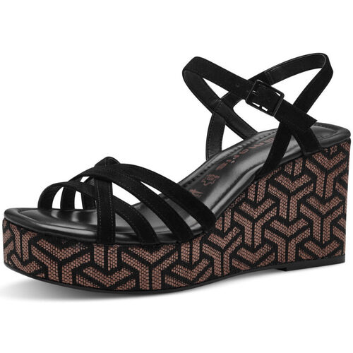 Chaussures Femme Sandales et Nu-pieds Tamaris Sandale Compensée Noir Noir