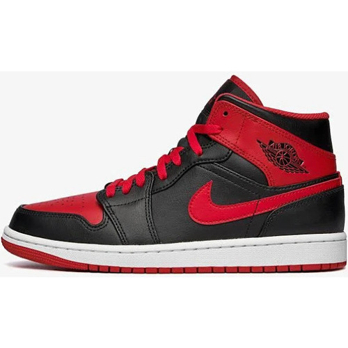 Chaussures Homme Baskets montantes Air black jordan AIR black jordan 1 MID BLACK RED Rouge
