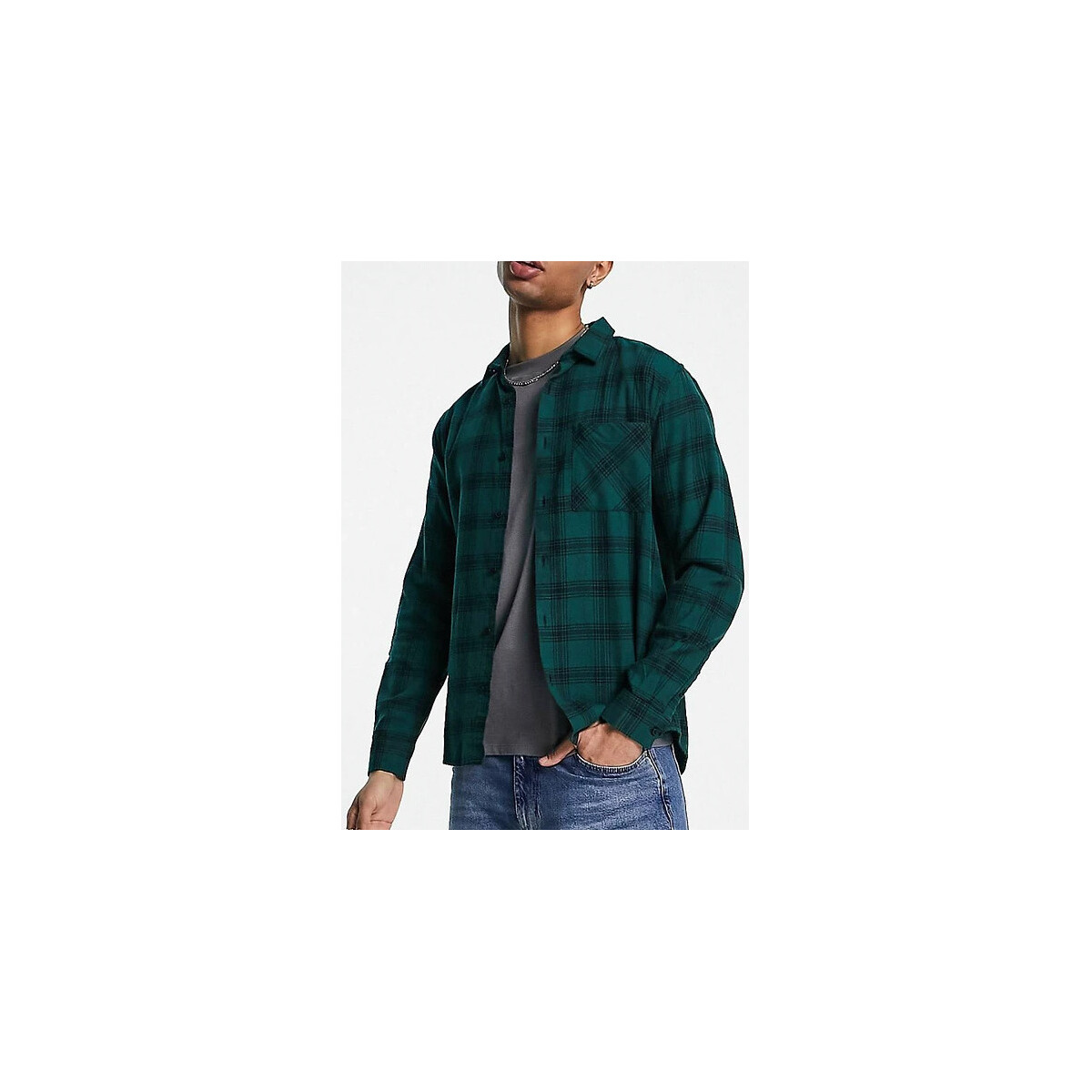 Vêtements Homme Chemises manches longues New Look CHEMISE  GREEN Vert