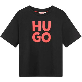 Vêtements Enfant Shorts & Bermudas Junior Hugo BOSS Tee shirt junior  noir G0008 - 12 ANS Noir