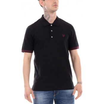 Vêtements Homme T-shirts & Polos Lyle & Scott Polo Avec Dtails Contrasts Noir  Bordeaux Noir
