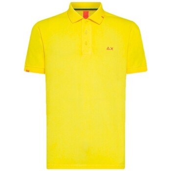 Vêtements Homme Bandana Patch Print Shirt Sun68 Polo jaune teint spcial Jaune