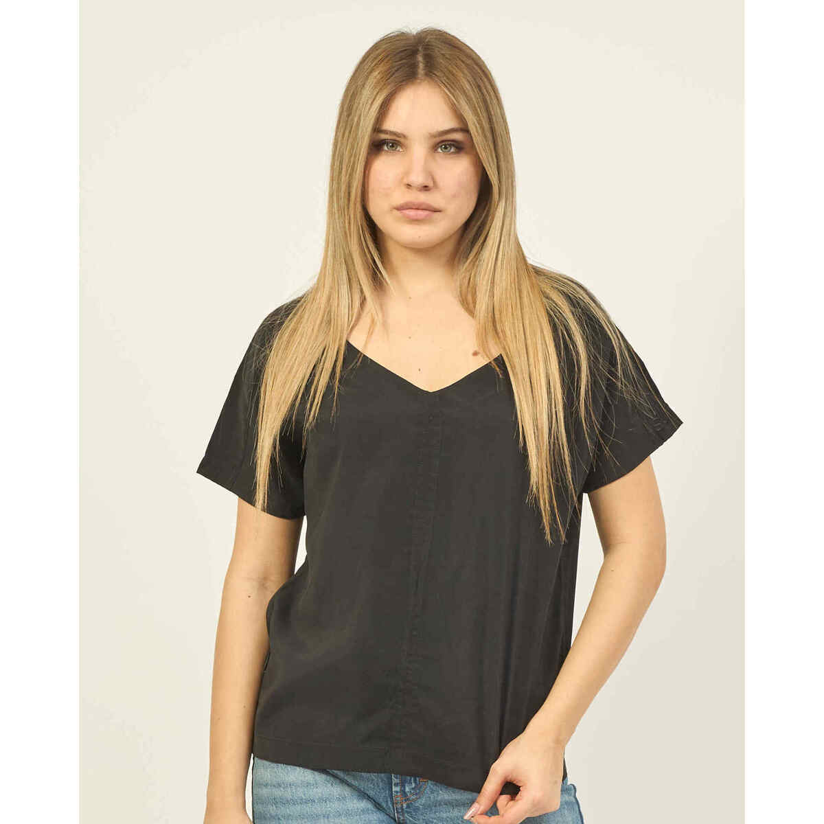 Vêtements Femme T-shirts & Polos Suns T-shirt femme  à large encolure Noir