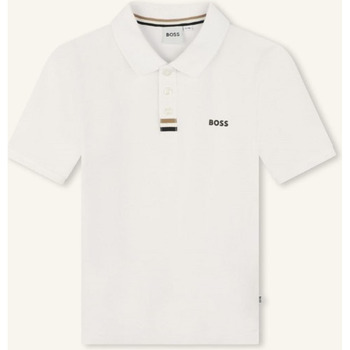 Vêtements Garçon T-shirt Noir Manches Courtes BOSS Polo  pour enfant avec logo Blanc