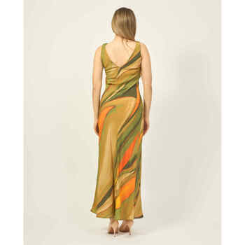 Yes Zee Robe longue femme  en viscose Multicolore