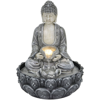Kennel + Schmeng Abats jours et pieds de lampe Signes Grimalt Petite fontaine dintérieur Bouddha en résine grise 27 cm Gris