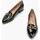 Chaussures Femme Escarpins Pitillos Mocasines de mujer desatalonados en ante con adorno cadena Noir