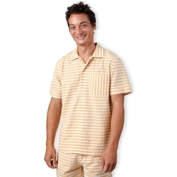 Vêtements Homme Chemises manches longues Brava Fabrics Stripes Overshirt - Sand Jaune