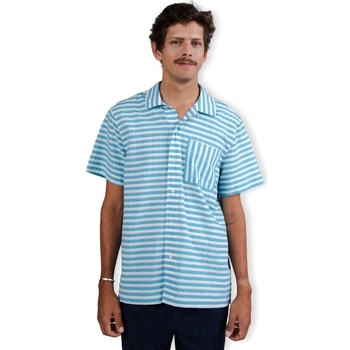 Vêtements Homme Chemises manches longues Brava Fabrics Stripes Shirt - Blue Blanc