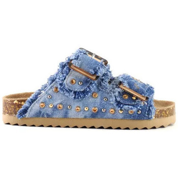 Chaussures Fille Claquettes Colors of California SANDALE  JEANS AVEC STRASS Bleu