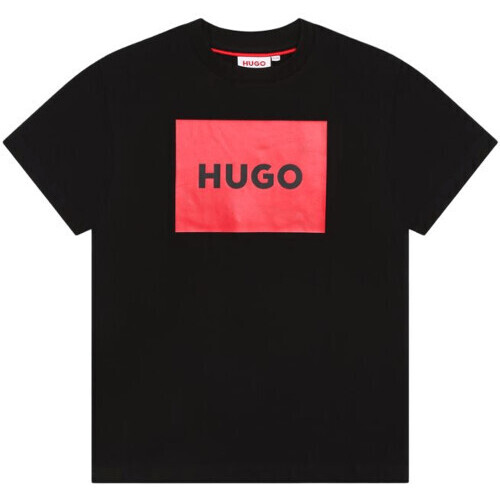Vêtements Enfant Shorts & Bermudas Junior Hugo BOSS Tee shirt junior noir  G0006 - 12 ANS Noir