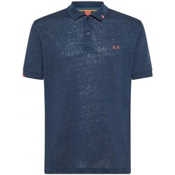 Vêtements Homme T-shirts & Polos Sun68 Polo en lin bleu Bleu