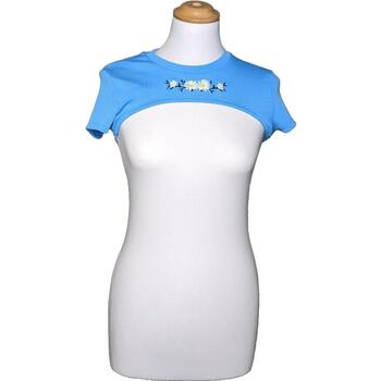 Vêtements Femme T-shirts & Polos Bershka top manches courtes  36 - T1 - S Bleu Bleu