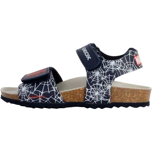 Chaussures Fille Sandales et Nu-pieds Geox Sandale Plate Cuir Ghita Print.Synth.Lea Marine
