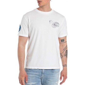 Vêtements Homme T-shirts & Polos Replay T-shirt craie Blanc