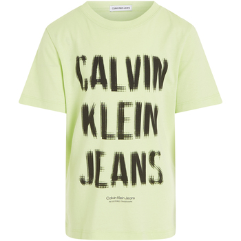 Vêtements Garçon officine generale striped straight leg trousers item Calvin Klein Jeans T-shirt coton col rond Vert