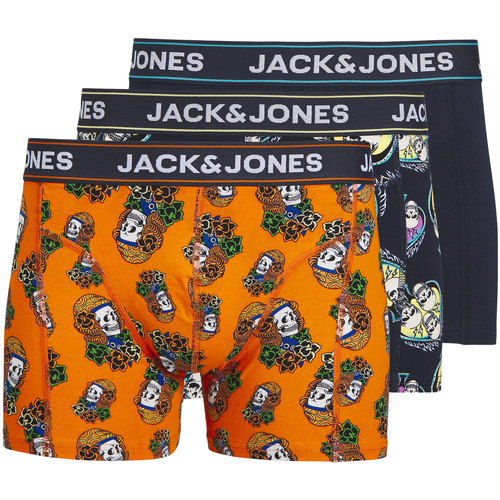Sous-vêtements Homme Boxers Jack & Jones Boxers coton bicolore fermés, Lot de 3 Multicolore