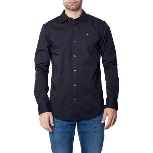 Vêtements Homme Chemises manches longues Tommy Hilfiger DM0DM04405 - ÉTIREMENT ORIGINAL Noir