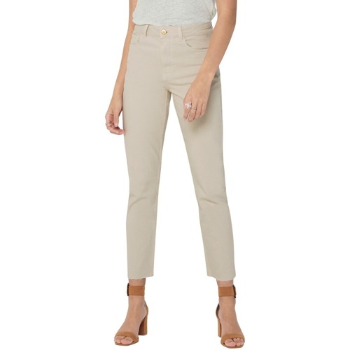 Vêtements Femme with Jeans droit Only EMILY HW LIFE RAW CRPANK NOOS 15175323 Beige
