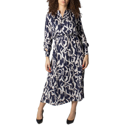 Vêtements Femme Robes courtes Vila VICORBA L/S MIDI SHIRT DRESS/SU - 14071750 Bleu