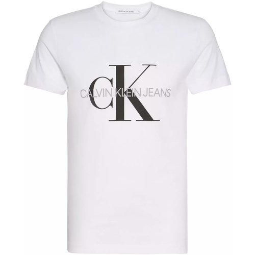 Vêtements Homme Polos manches longues Calvin Klein drawstring JEANS CORE MONOGRAM SLIM TEE J30J320935 Blanc