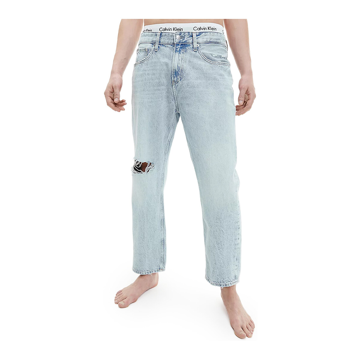 Vêtements Homme Jeans droit Calvin Klein Jeans 90S STRAIGHT CROP J30J321118 Bleu