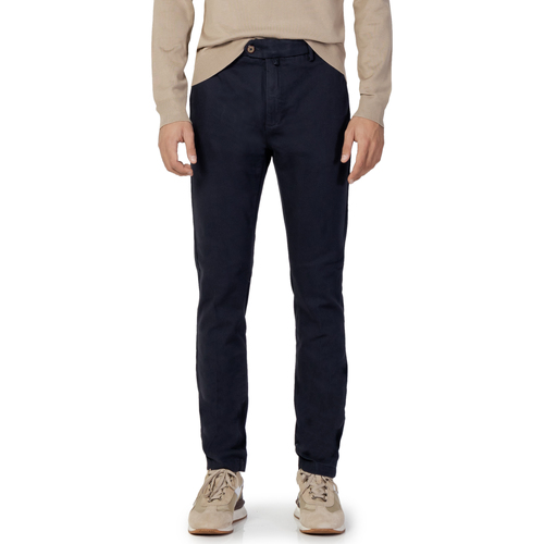 Vêtements Homme Pantalons Borghese Firenze - Pantalone Elegante Twill - Fit Slim Bleu