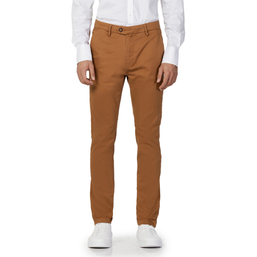 Vêtements Homme Pantalons Borghese Firenze - Pantalone Elegante Twill - Fit Slim Orange
