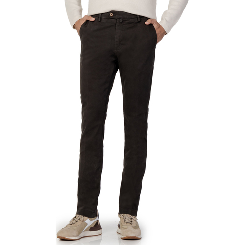 Vêtements Homme Pantalons Borghese Firenze - Pantalone Elegante Twill - Fit Slim Marron