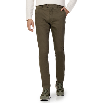 Vêtements Homme Pantalons Borghese Firenze - Pantalone Elegante Twill - Fit Slim Vert