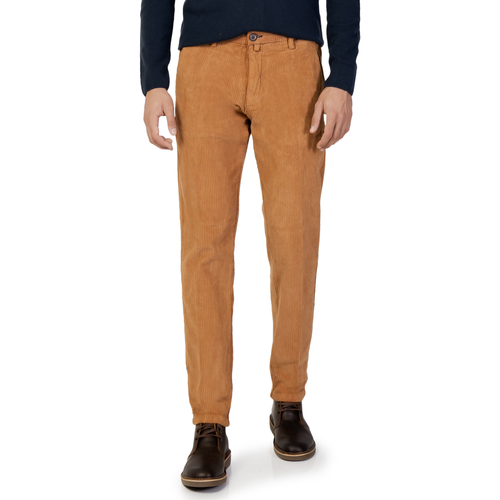 Vêtements Homme Pantalons Borghese Milano - Pantalon Elegante Velluto - Fit Slim Orange