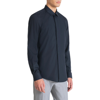 Vêtements Homme Chemises manches longues Antony Morato CAMICIA LONDON SLIM FIT IN COT - FA400078 Bleu