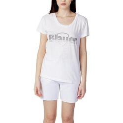 Vêtements Femme T-shirts manches courtes Blauer LOGO PAILLETTES 23SBLDH02405-005707 Blanc