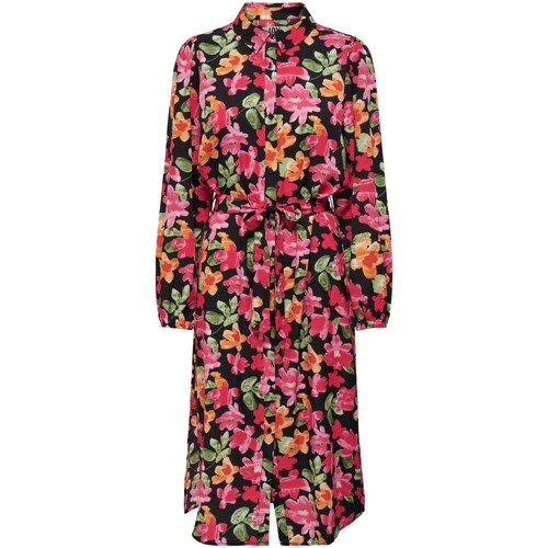 Vêtements Femme Robes courtes Jacqueline De Yong JDYROSIE L/S SHIRT MIDI WVN 15294908 Noir